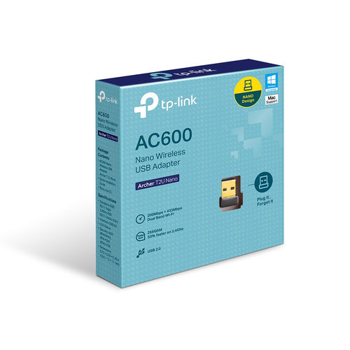 Adaptador Red Tp-Link Archer T2u Nano Usb2.0 Wifi.N/Ac 200/433mbps Doblebanda | Quonty.com | ARCHER T2U NANO