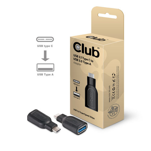 Adaptador Usb Club 3d Usb-C/M 3.1 A Usb-A/H 3.0 | Quonty.com | CAA-1521