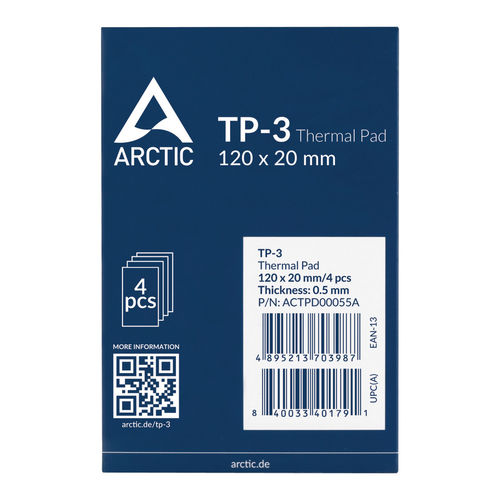 Almohadilla Pasta Termica Arctic 120x20x0,5mm Azul Pack De 4 | Quonty.com | ACTPD00055A