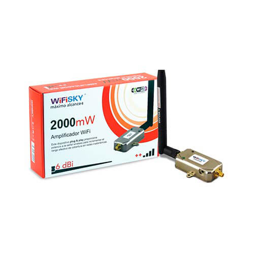 Amplificador Wifi Wifisky Amp-2000mw 2w + 6dbi Sma | Quonty.com | AMP-2000MW