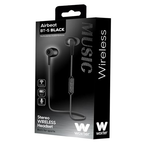 Auriculares Woxter Airbeat Bt-5 Black | Quonty.com | AP26-020