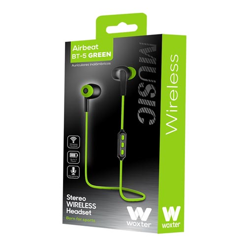 Auriculares Woxter Airbeat Bt-5 Green | Quonty.com | AP26-022