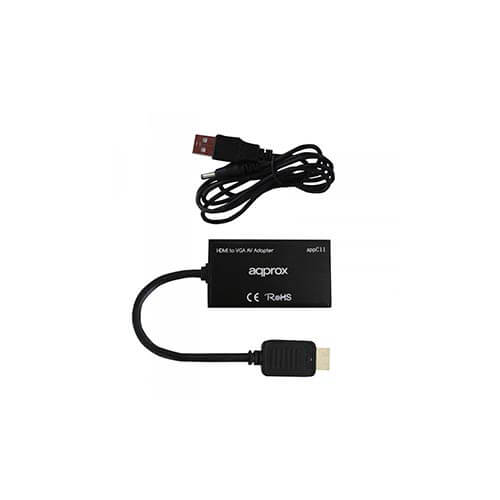 Adaptador Approx Hdmi A/M - Vga Hdb15/M C/Audio | Quonty.com | APPC11
