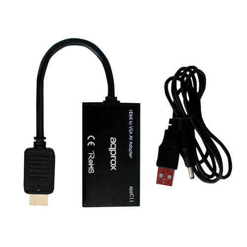 Adaptador Approx Hdmi A/M - Vga Hdb15/M C/Audio | Quonty.com | APPC11