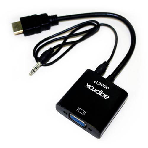 Adaptador Approx Hdmi A/M - Vga Hdb15/H C/Audio | Quonty.com | APPC17