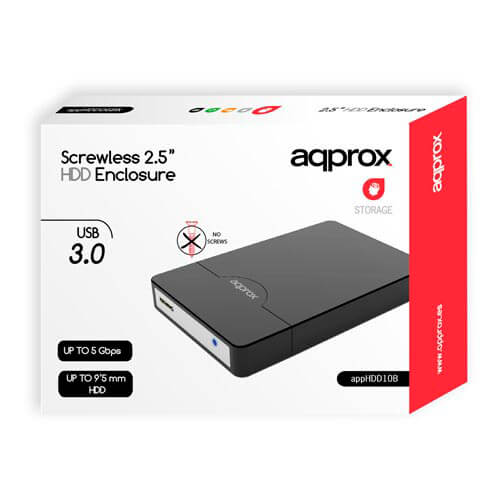 Caja Hdd Approx 2.5'' Sata Usb3.0 Negra | Quonty.com | APPHDD10B