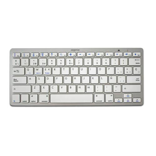 Teclado Approx Appkbbt02s Bluetooth Pc/Ipad/Iphone Silver | Quonty.com | APPKBBT02S