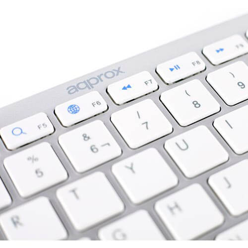 Teclado Approx Appkbbt02s Bluetooth Pc/Ipad/Iphone Silver | Quonty.com | APPKBBT02S