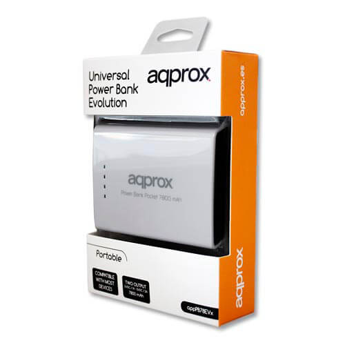 Powerbank Approx Apppb78evw Evolution 7800mah 5v Blanco | Quonty.com | APPPB78EVW