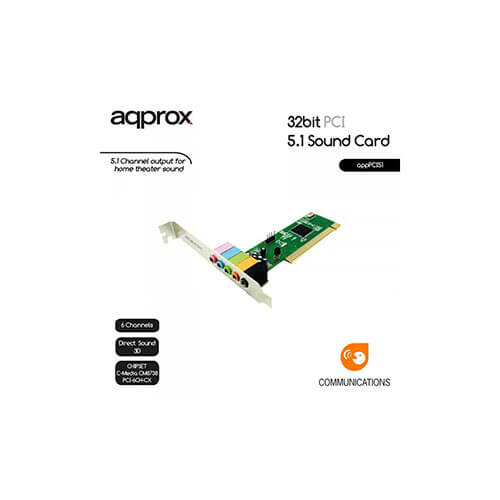 Tarjeta De Sonido Interna Approx Pci 5.1 | Quonty.com | APPPCI51