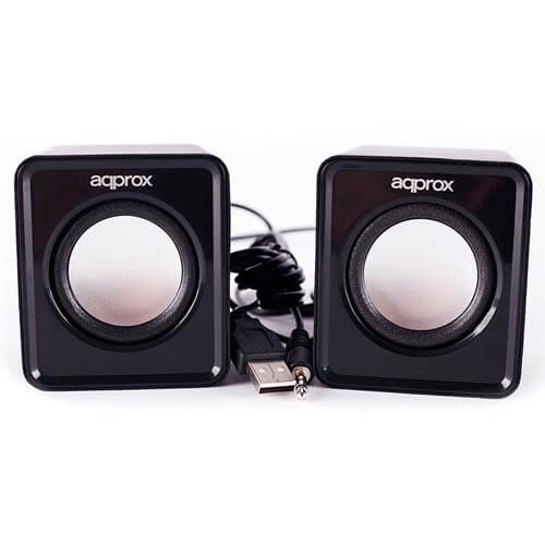 Altavoces Approx 2.0 5w Jack-3.5mm Negro | Quonty.com | APPSPX1B