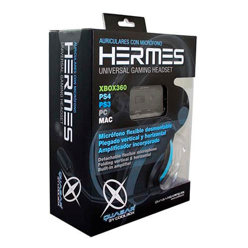 Auriculares C/Microfono Coolbox Quasar Hermes Usb Azul | Quonty.com | AURQUAHERMES