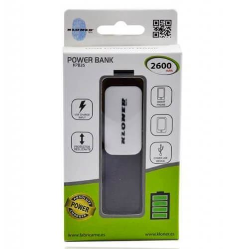 Powerbank/Bateria Externa Kl-Tech Kpb28 2600 Negro | Quonty.com | KPB28