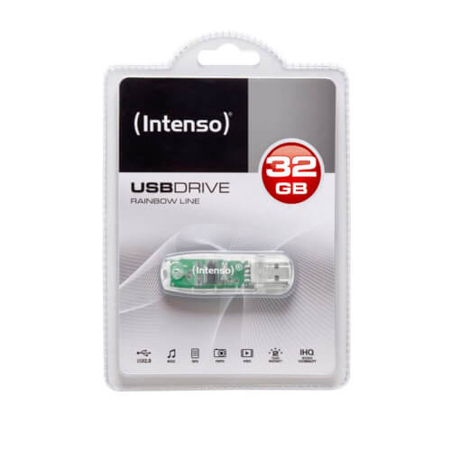 Pendrive Intenso Rainbow 32gb Usb2.0 Transparente | Quonty.com | 3502480