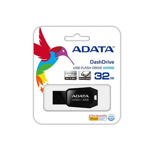 Pendrive 32gb Usb2.0 Adata Uv100 Negro | Quonty.com | AUV100-32G-RBK