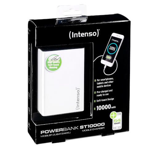 Powerbank/Bateria Externa Intenso St10000 Blanco | Quonty.com | 7333532