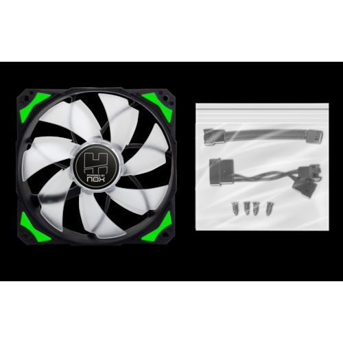 Ventilador 120x120 Nox Hfan 120 Led Verde | Quonty.com | NXHUMMERF120LG