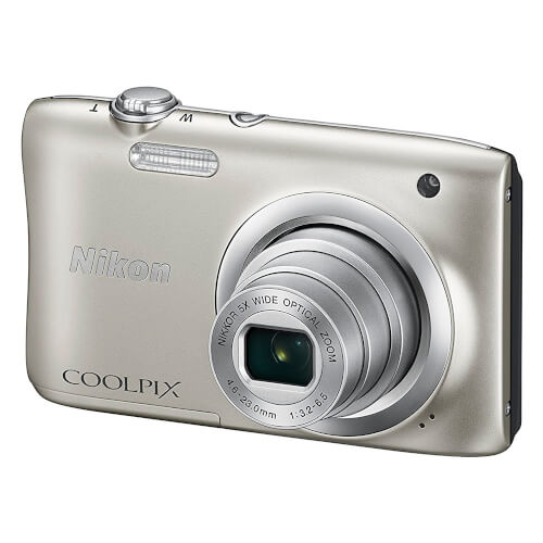 Camara Nikon Coolpix A100 Plata + Palo Selfie | Quonty.com | 999A100S1
