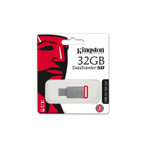 Pendrive Kingston Dt50 32gb Usb 3.1 Rojo | Quonty.com | DT50/32GB