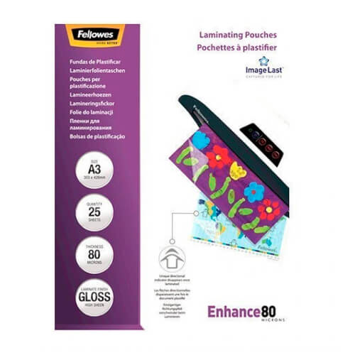 Fundas Plastificar Fellowes A3 - 25 Pcs - 80 Mic | Quonty.com | 5396403
