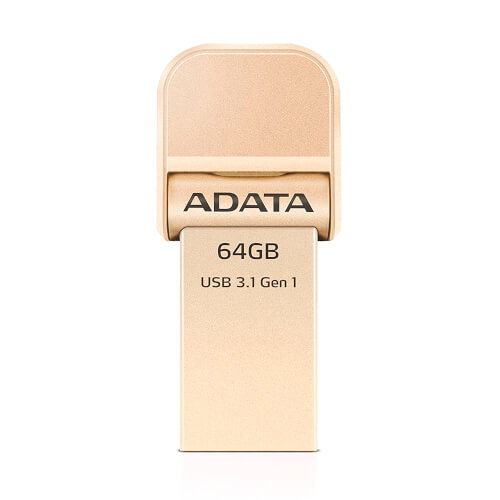 Pendrive 64gb Adata I-Memory Ai920 Gold | Quonty.com | AAI920-64G-CGD
