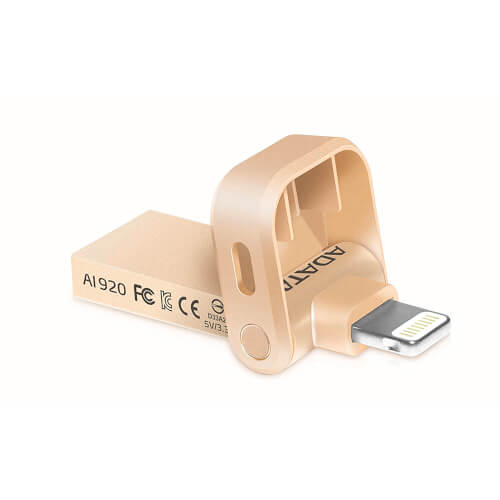 Pendrive 64gb Adata I-Memory Ai920 Gold | Quonty.com | AAI920-64G-CGD