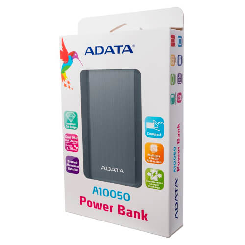 Powerbank/Bateria Externa Adata A10050 Titanium | Quonty.com | AA10050-5V-CTI