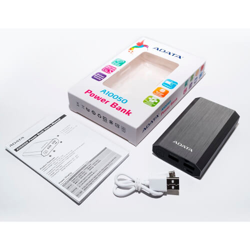 Powerbank/Bateria Externa Adata A10050 Titanium | Quonty.com | AA10050-5V-CTI