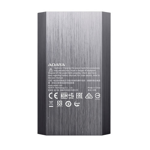 Powerbank/Bateria Externa Adata A10050 Titanium | Quonty.com | AA10050-5V-CTI