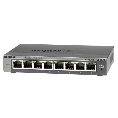 Hub Switch Netgear Gs108e 8ptos 10/100/1000 | Quonty.com | GS108E-300PES