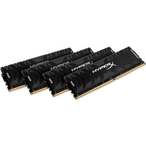 Kingston Ddr4 16gb (4x4) 3200mhz Cl16 Hyperx Predator Black | Quonty.com | HX432C16PB3K4/16