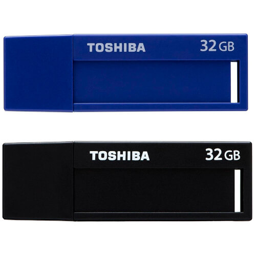 Pendrive Toshiba Daichi 32gb Usb3.0 Pack 2 Uds Negro/Azul | Quonty.com | THN-U302F0320M4