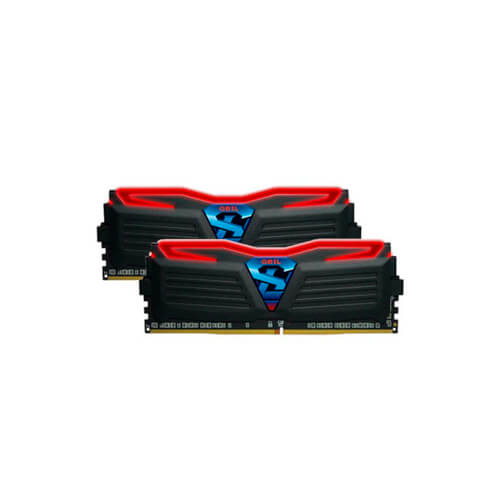 Geil Ddr4 16gb (2x8gb) Pc2400 Super Luce Bl Negro/Rojo | Quonty.com | GLR416GB2400C15DC