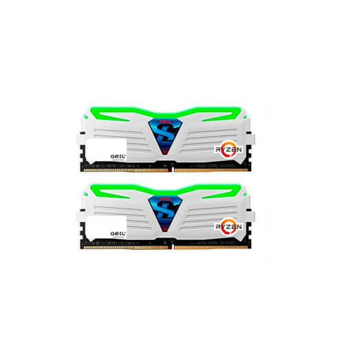 Geil Ddr4 16gb (2x8gb) Pc2400 Super Luce Blanco | Quonty.com | GLWG416GB2400C16DC