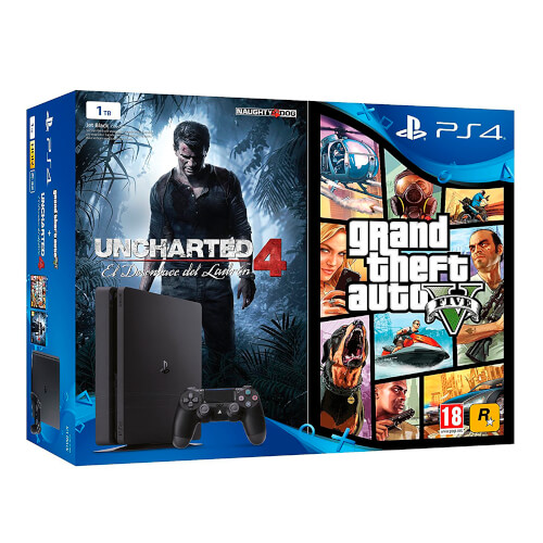 Videoconsola Sony Ps4 1tb Slim + Uncharted 4+Gta V | Quonty.com | 9884569