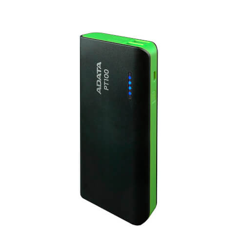 Powerbank/Bateria Externa Adata Apt100 Negro/Verde | Quonty.com | APT100-10000M-5V-CBKGR