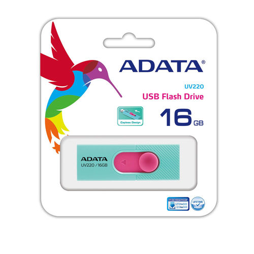 Pendrive Adata Uv220 16gb Usb2.0 Verde / Rosa | Quonty.com | AUV220-16G-RGNPK