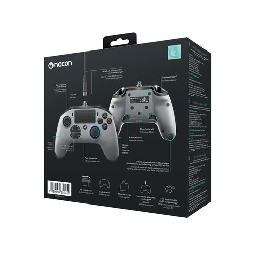 Gamepad Nacon Ps4 Revolution Pro Plata | Quonty.com | PS4OFPADREVSILVER