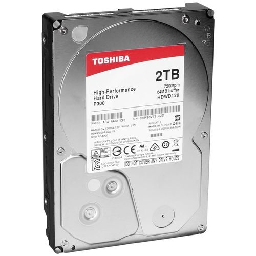 Hdd Toshiba 3.5'' 2tb 7200rpm 64mb Sata3 P300 | Quonty.com | HDWD120UZSVA