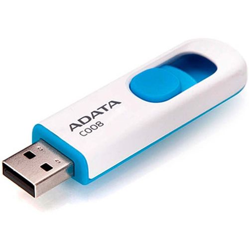 Pendrive 32gb Usb2.0 Adata Ac008 Blanco/Azul | Quonty.com | AC008-32G-RWE
