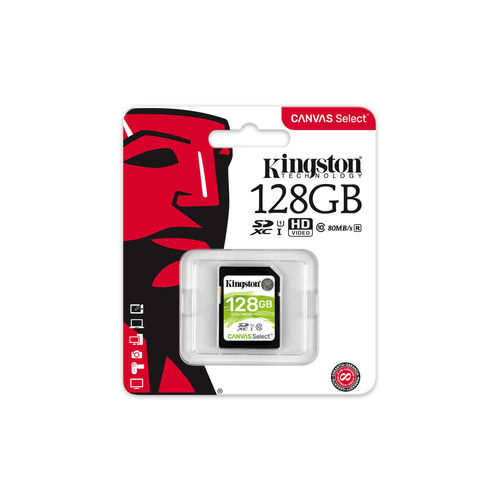 Microsd Kingston 128gb Cl10 Uhs-I Canvas Select | Quonty.com | SDS/128GB