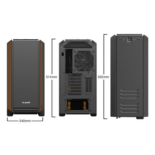 Caja Semitorre/E-Atx Be Quiet! Silent Base 601 Window Orange | Quonty.com | BGW25