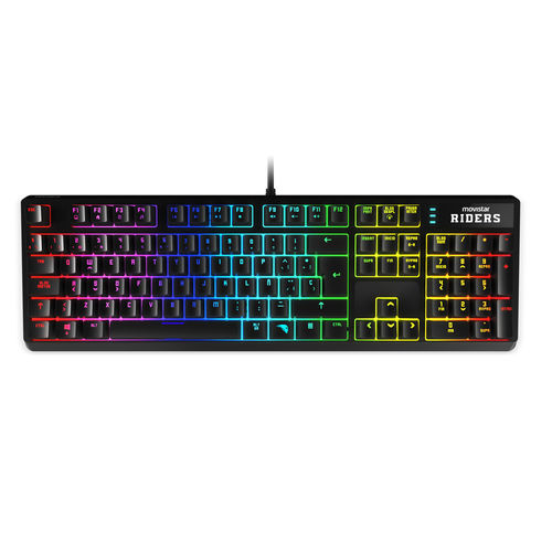 Teclado Krom Movistar Riders Mecanico Negro | Quonty.com | NXKROMRIDERSK