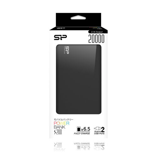 Powerbank Silicon Power S200 20000mah Negro | Quonty.com | SP20KMAPBK200P0K