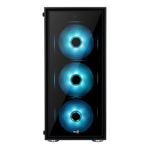 Caja Semitorre Aerocool Quartzrgb S/Fuente Usb3.0 Negro Led | Quonty.com | QUARTZRGB
