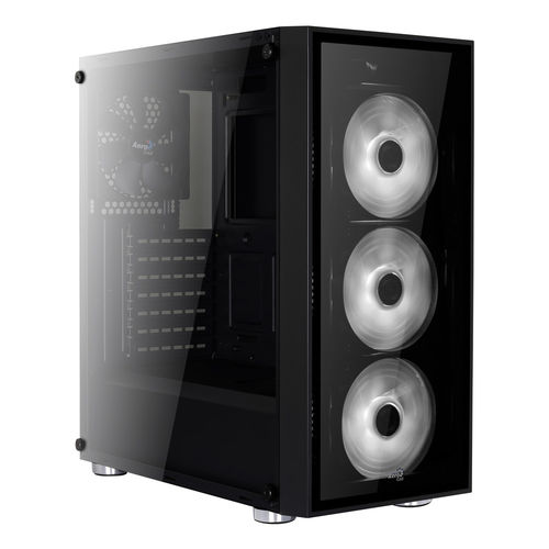 Caja Semitorre Aerocool Quartzrgb S/Fuente Usb3.0 Negro Led | Quonty.com | QUARTZRGB