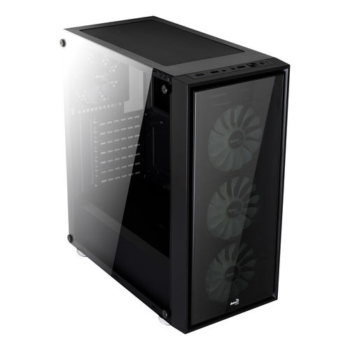 Caja Semitorre Aerocool Quartzrgb S/Fuente Usb3.0 Negro Led | Quonty.com | QUARTZRGB
