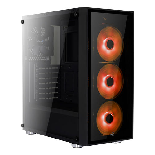 Caja Semitorre Aerocool Quartzrgb S/Fuente Usb3.0 Negro Led | Quonty.com | QUARTZRGB