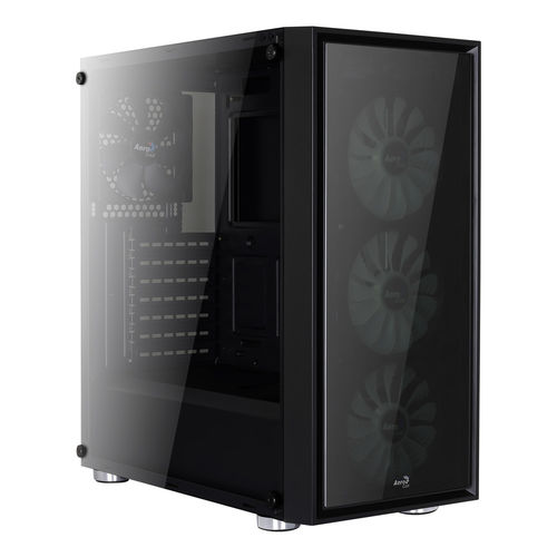 Caja Semitorre Aerocool Quartzrgb S/Fuente Usb3.0 Negro Led | Quonty.com | QUARTZRGB