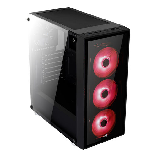 Caja Semitorre Aerocool Quartzrgb S/Fuente Usb3.0 Negro Led | Quonty.com | QUARTZRGB